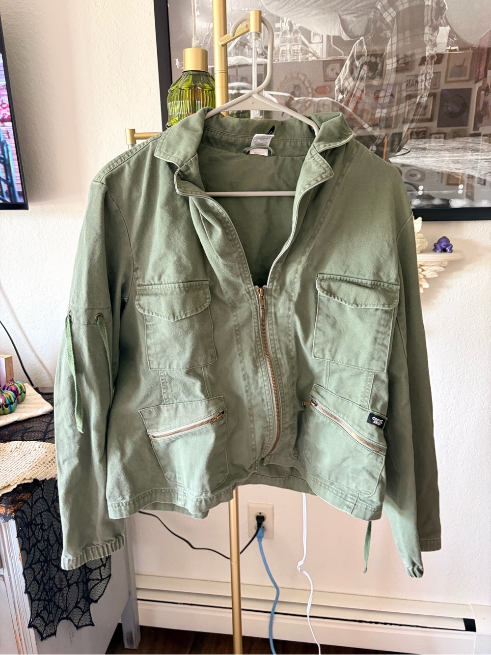 Women's Green Military Style Jacket size XL